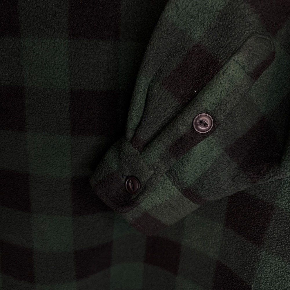 Vintage Gap Men's Green Black Plaid Quarter 1/4 Zip 90s Pull Over Medium Fleece - Picture 7 of 7